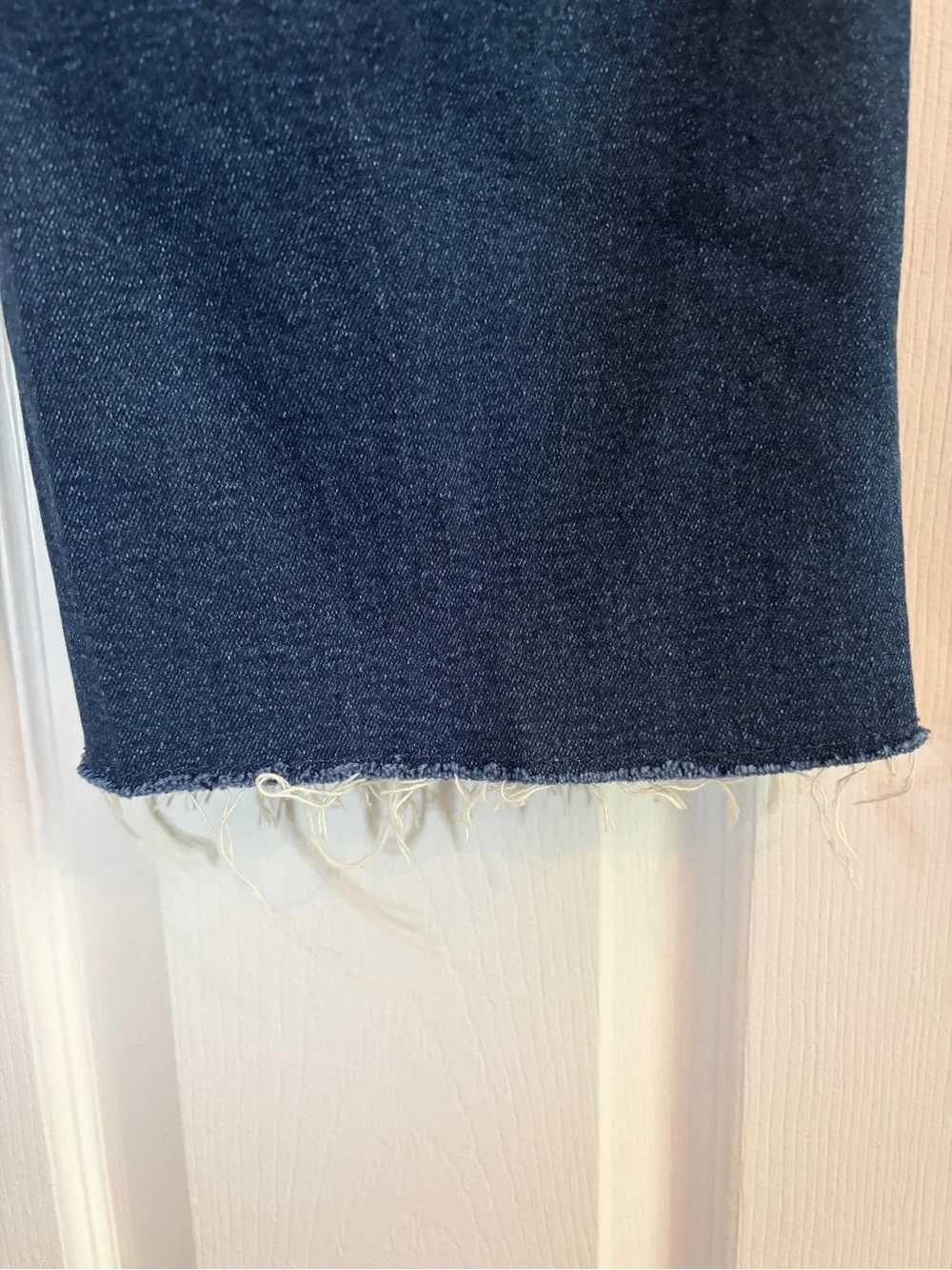 J. Crew Dark Blue High-Rise Cropped Button-Fly Jeans